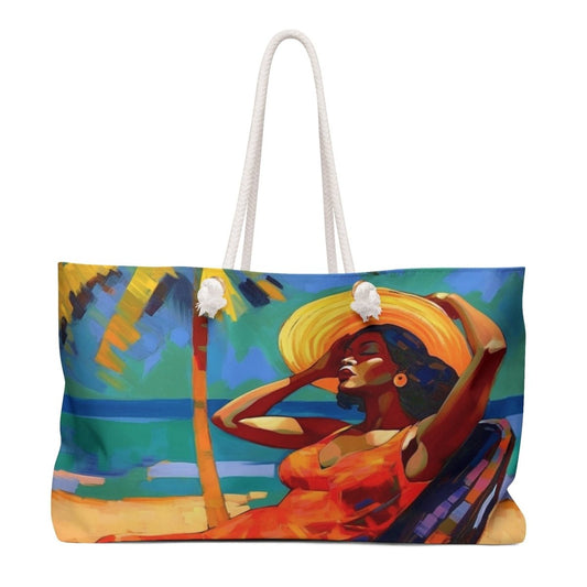 Beach Woman Weekender Bag - Afrocentric Art by The Trini Gee