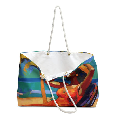Beach Woman Weekender Bag - Afrocentric Art by The Trini Gee