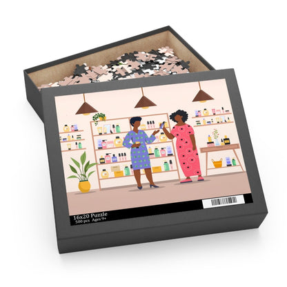 Beauty Shop Vibes Puzzle - Afrocentric Art by The Trini Gee