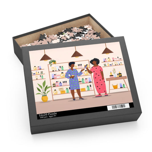 Beauty Shop Vibes Puzzle - Afrocentric Art by The Trini Gee