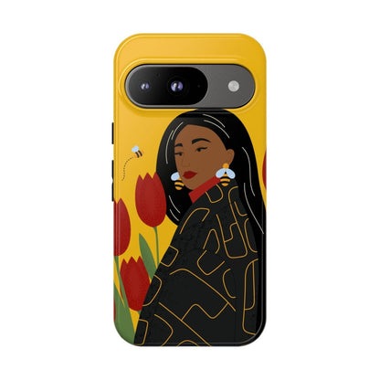 Bees and Tulips Phone Case - Afrocentric Art by The Trini Gee