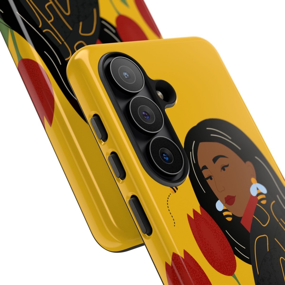 Bees and Tulips Phone Case - Afrocentric Art by The Trini Gee