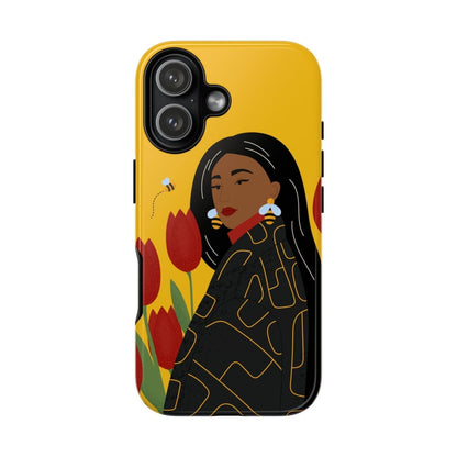Bees and Tulips Phone Case - Afrocentric Art by The Trini Gee