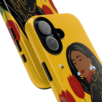 Bees and Tulips Phone Case - Afrocentric Art by The Trini Gee