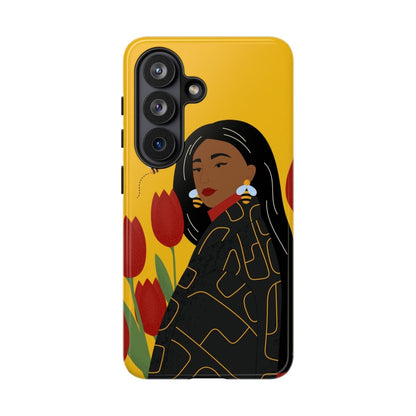 Bees and Tulips Phone Case - Afrocentric Art by The Trini Gee