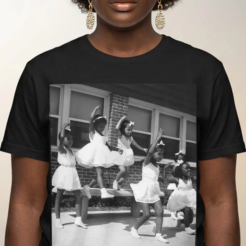 Bethune Girls in Line Shirt - Afrocentric Art by The Trini Gee