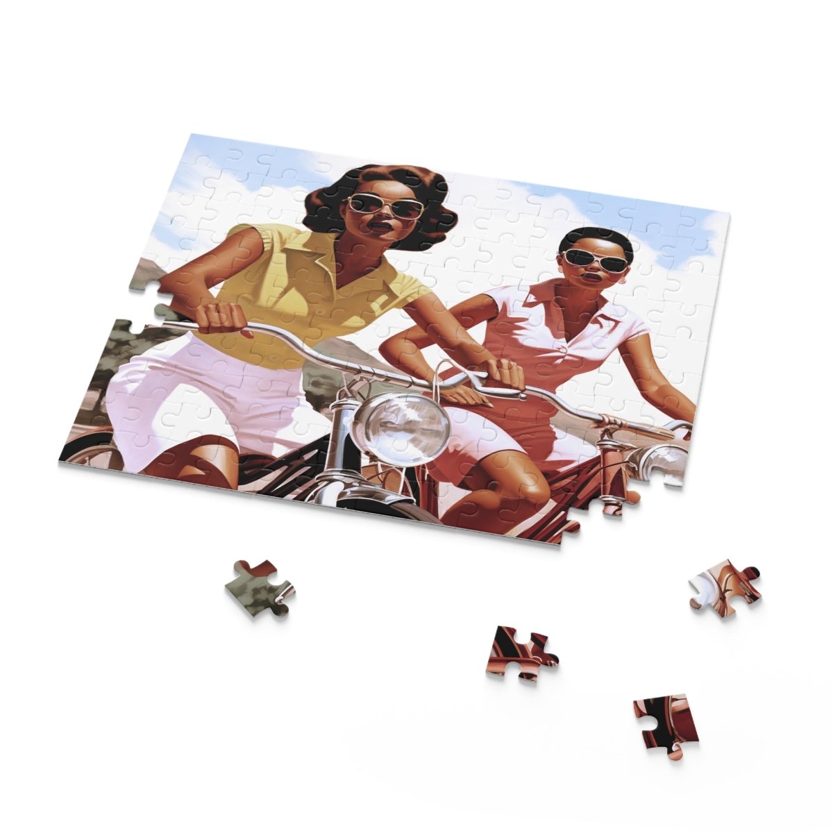 Bicycle Women Puzzle - Afrocentric Art by The Trini Gee