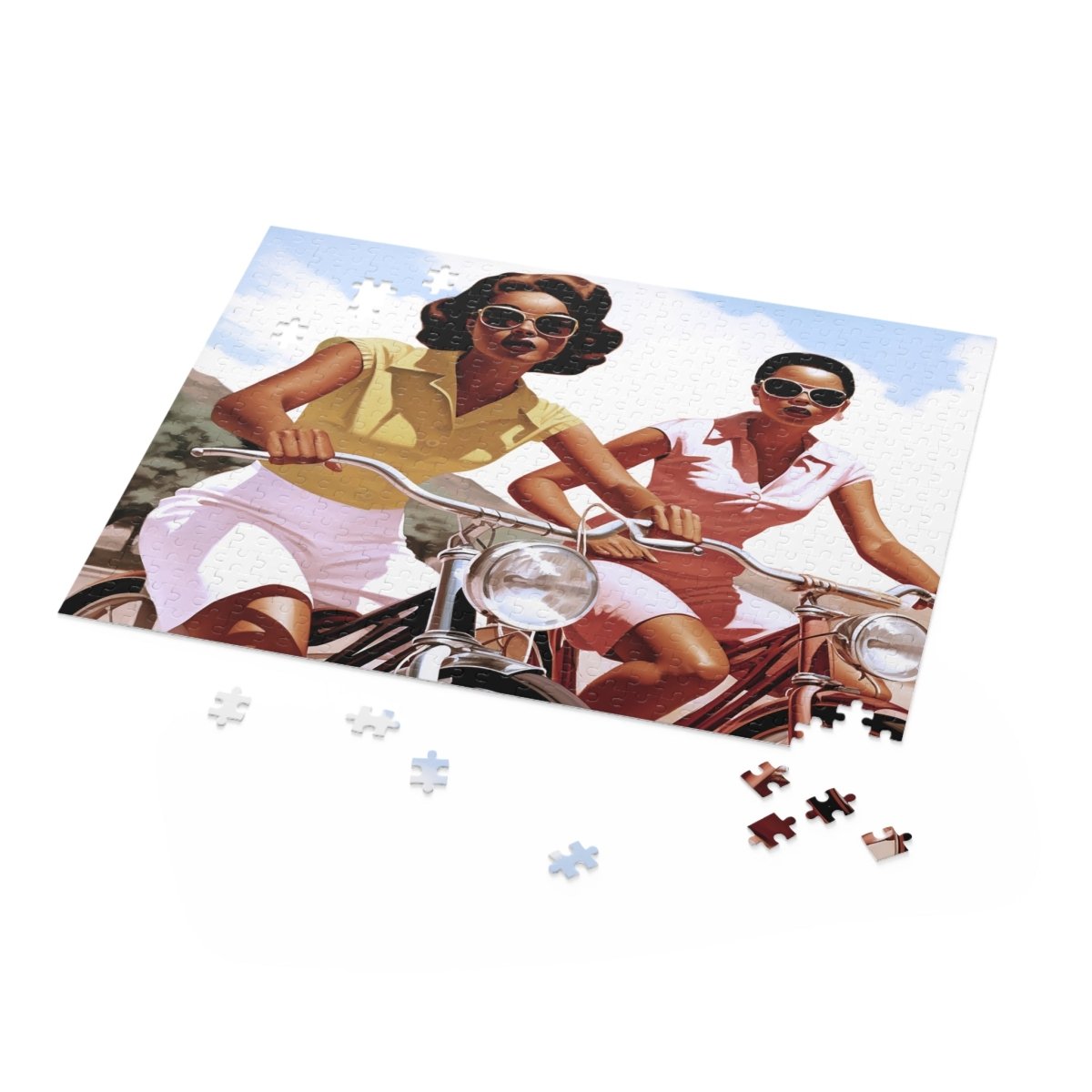Bicycle Women Puzzle - Afrocentric Art by The Trini Gee