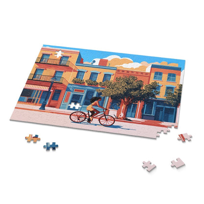 Bike Ride Puzzle - Afrocentric Art by The Trini Gee