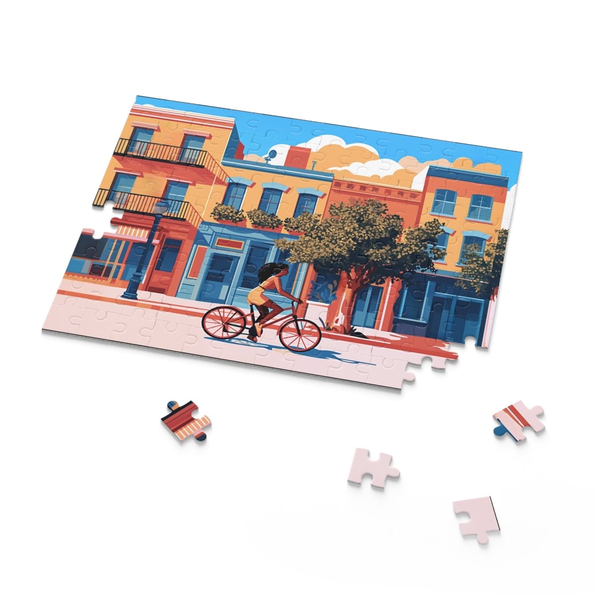 Bike Ride Puzzle - Afrocentric Art by The Trini Gee