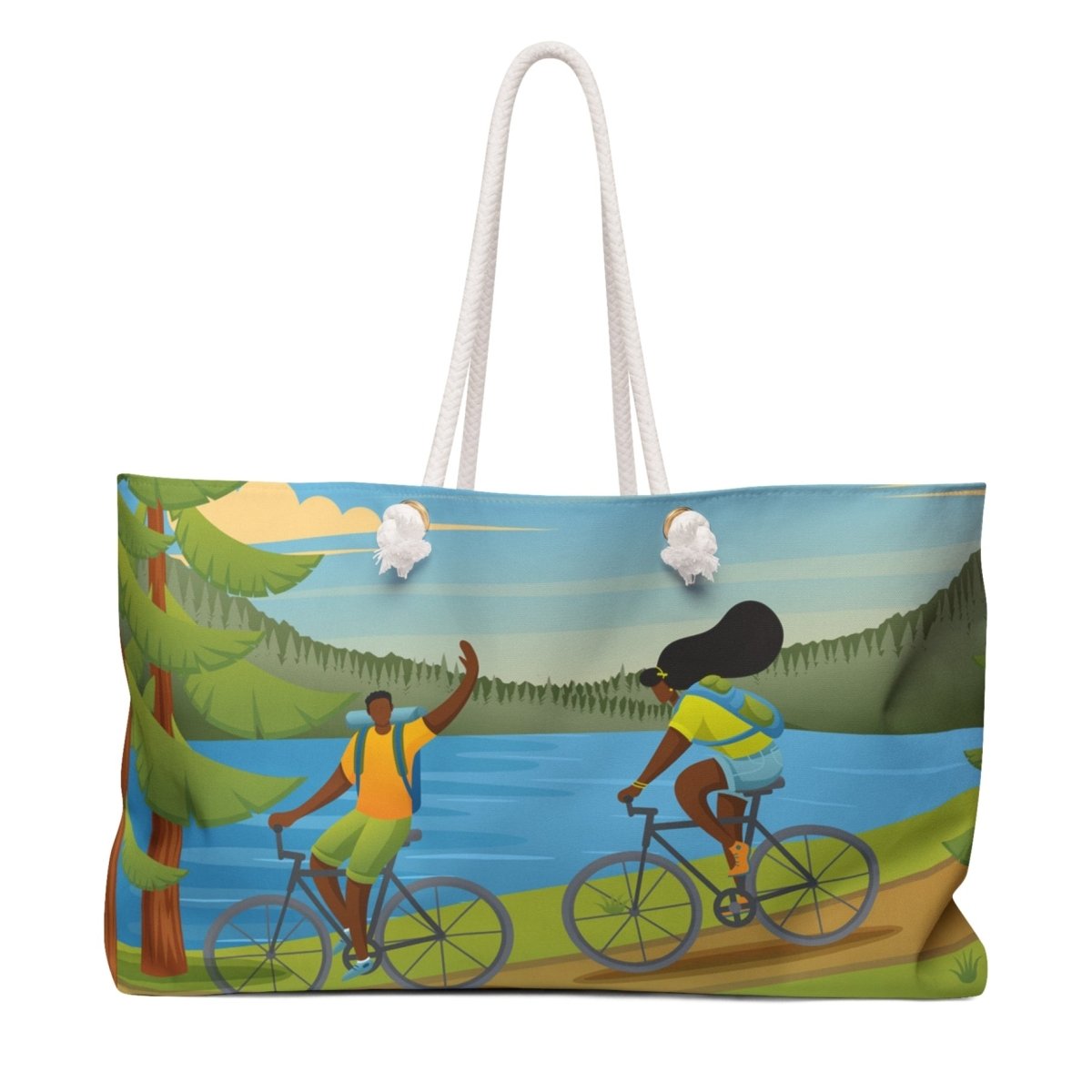 Bike Ride Weekender Bag - Afrocentric Art by The Trini Gee
