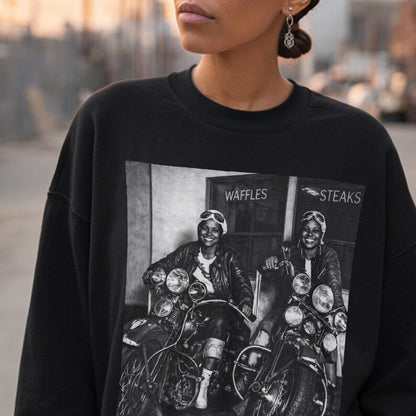 Biker Girls Sweatshirt - Afrocentric Art by The Trini Gee