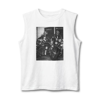 Biker Ladies Muscle Tank - Afrocentric Art by The Trini Gee