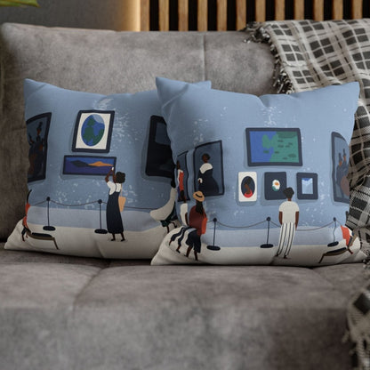 Black Art Museum Pillow - Afrocentric Art by The Trini Gee