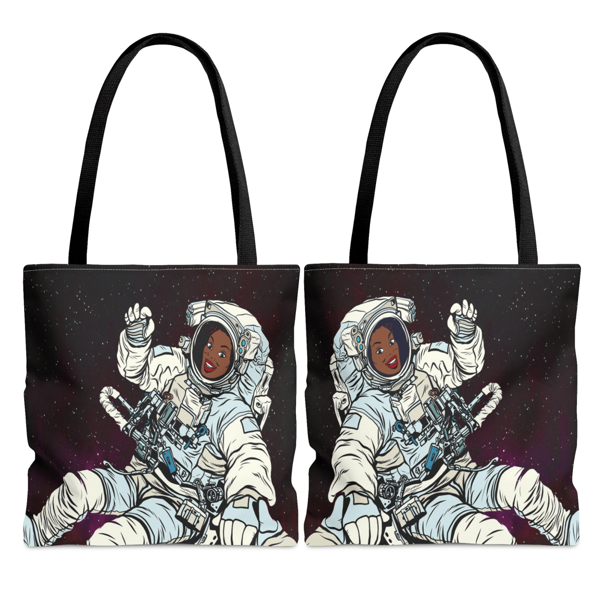 Black Astronaut Tote Bag - Afrocentric Art by The Trini Gee