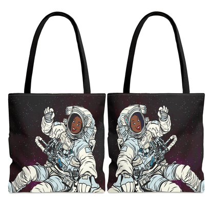 Black Astronaut Tote Bag - Afrocentric Art by The Trini Gee