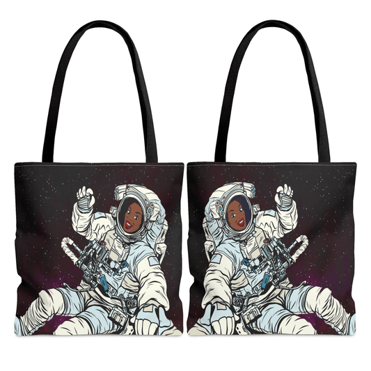Black Astronaut Tote Bag - Afrocentric Art by The Trini Gee