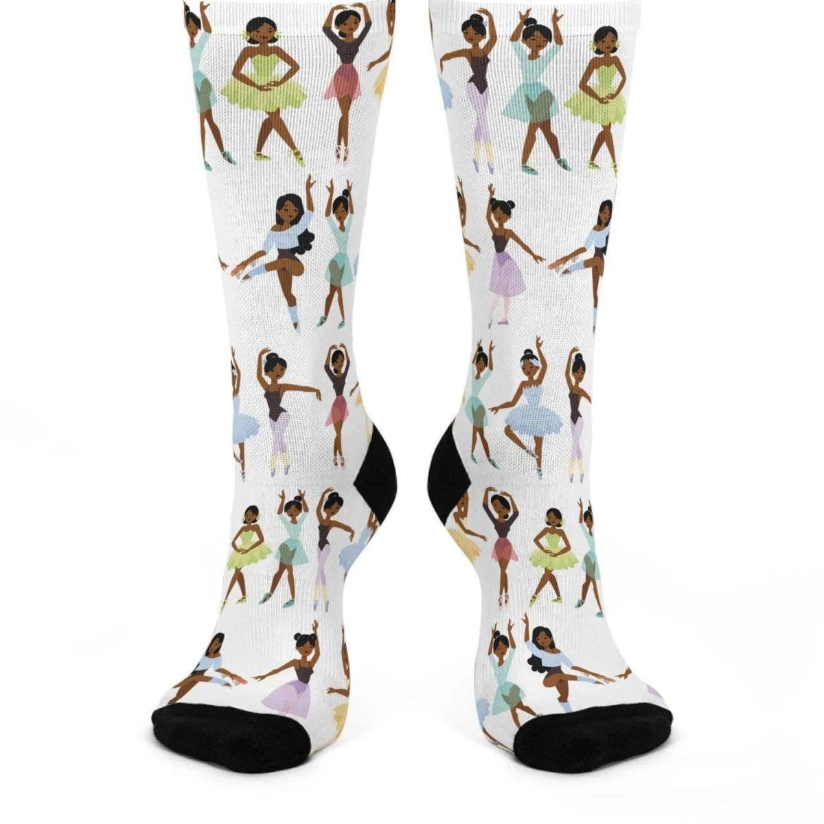 Black Ballerinas Crew Socks - Afrocentric Art by The Trini Gee