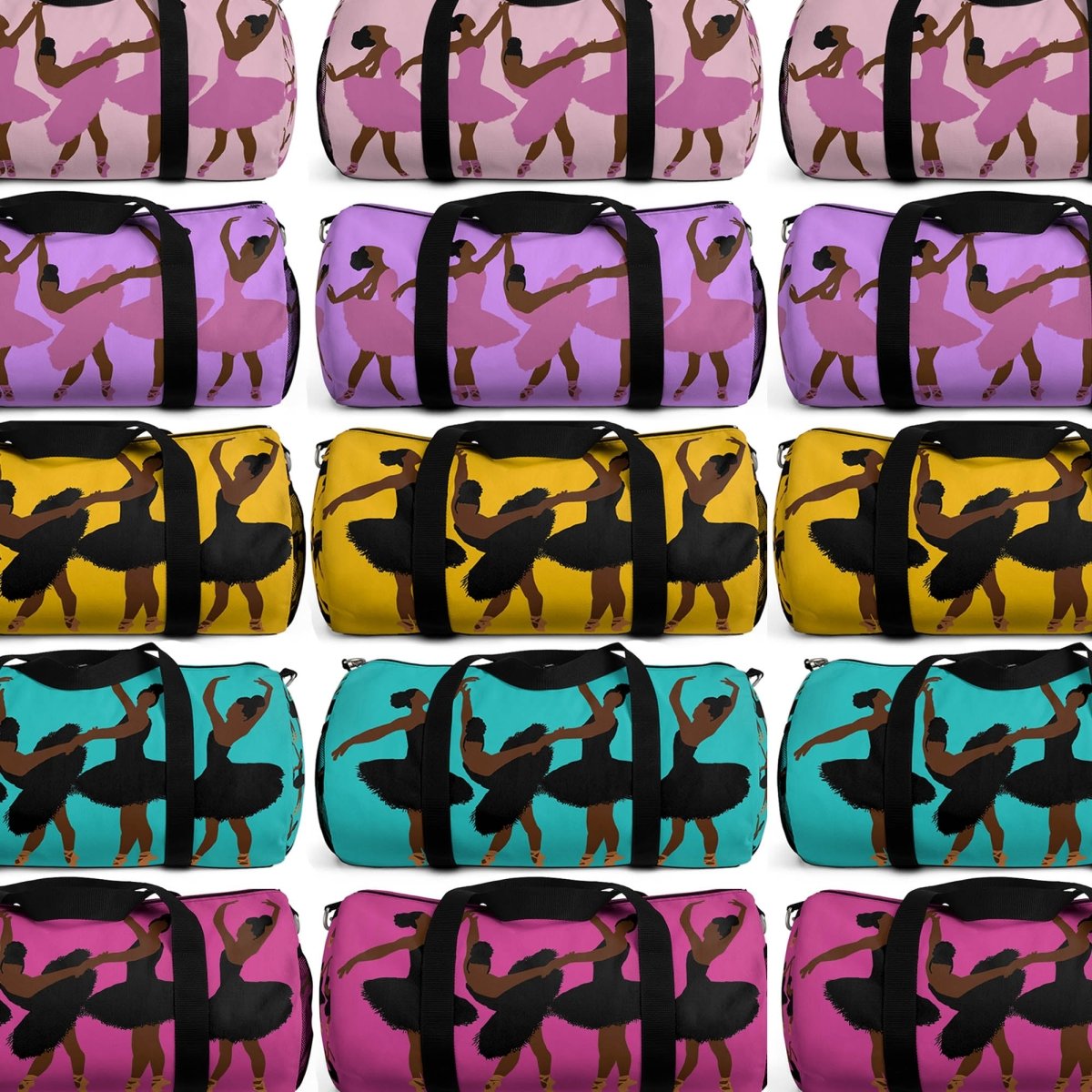 Black Ballerinas Duffel Bag - Afrocentric Art by The Trini Gee