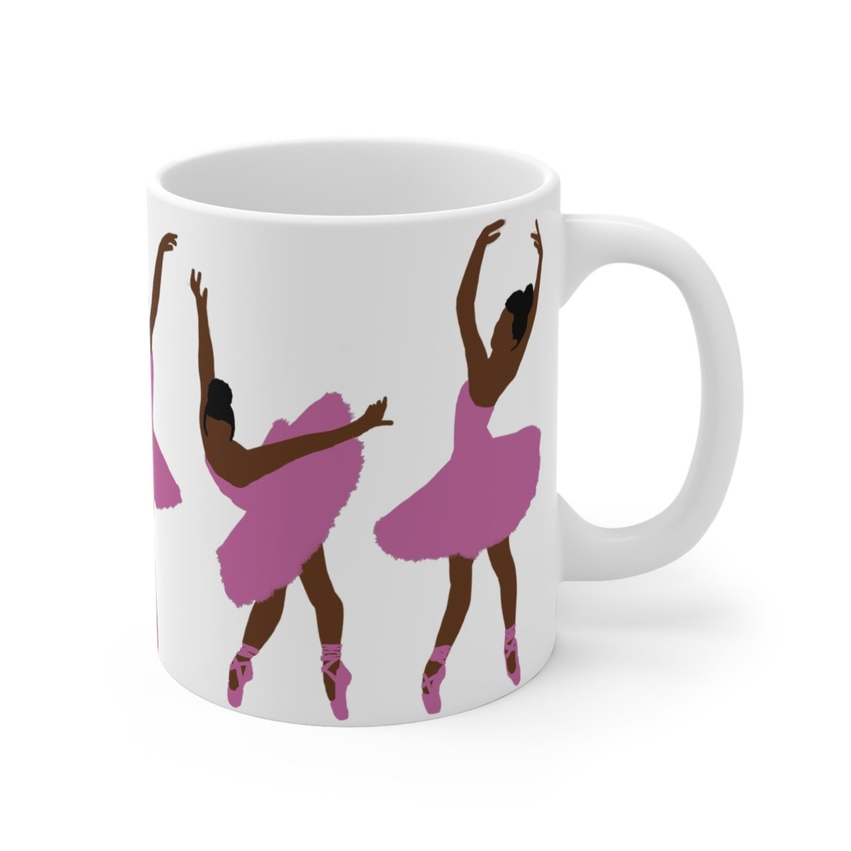 Black Ballerinas in Pink Mug - Afrocentric Art by The Trini Gee