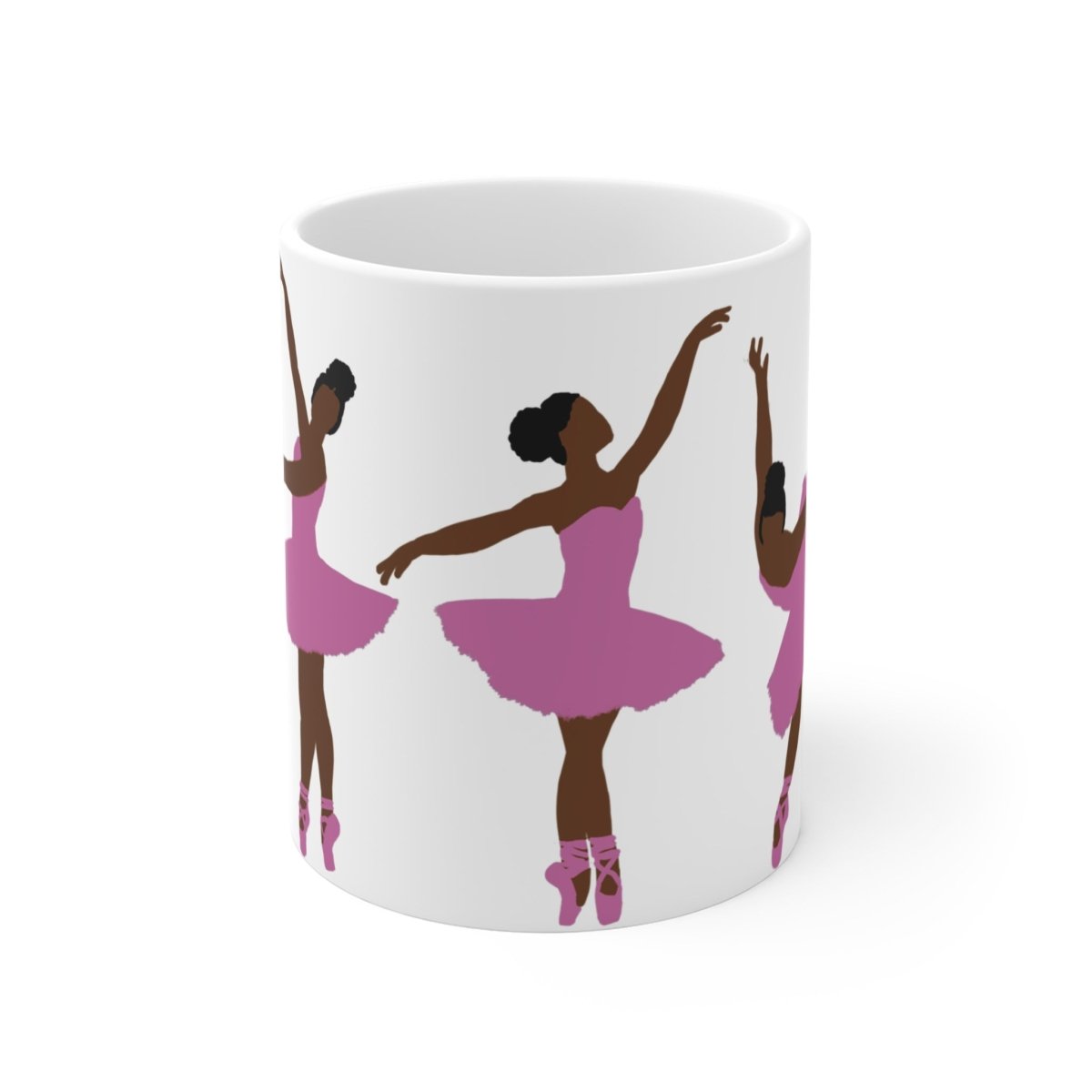 Black Ballerinas in Pink Mug - Afrocentric Art by The Trini Gee
