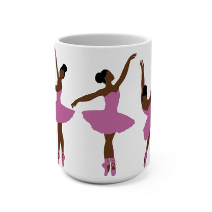 Black Ballerinas in Pink Mug - Afrocentric Art by The Trini Gee