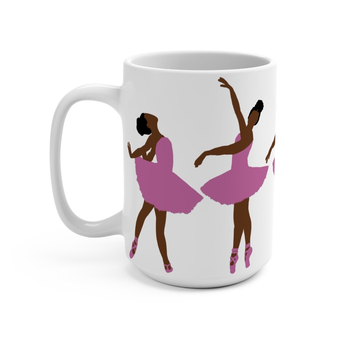 Black Ballerinas in Pink Mug - Afrocentric Art by The Trini Gee
