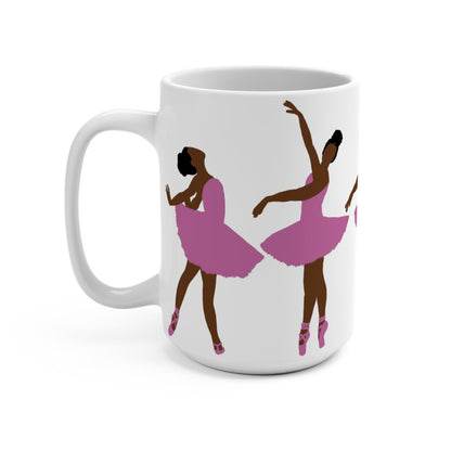 Black Ballerinas in Pink Mug - Afrocentric Art by The Trini Gee