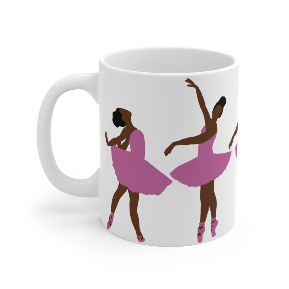 Black Ballerinas in Pink Mug - Afrocentric Art by The Trini Gee