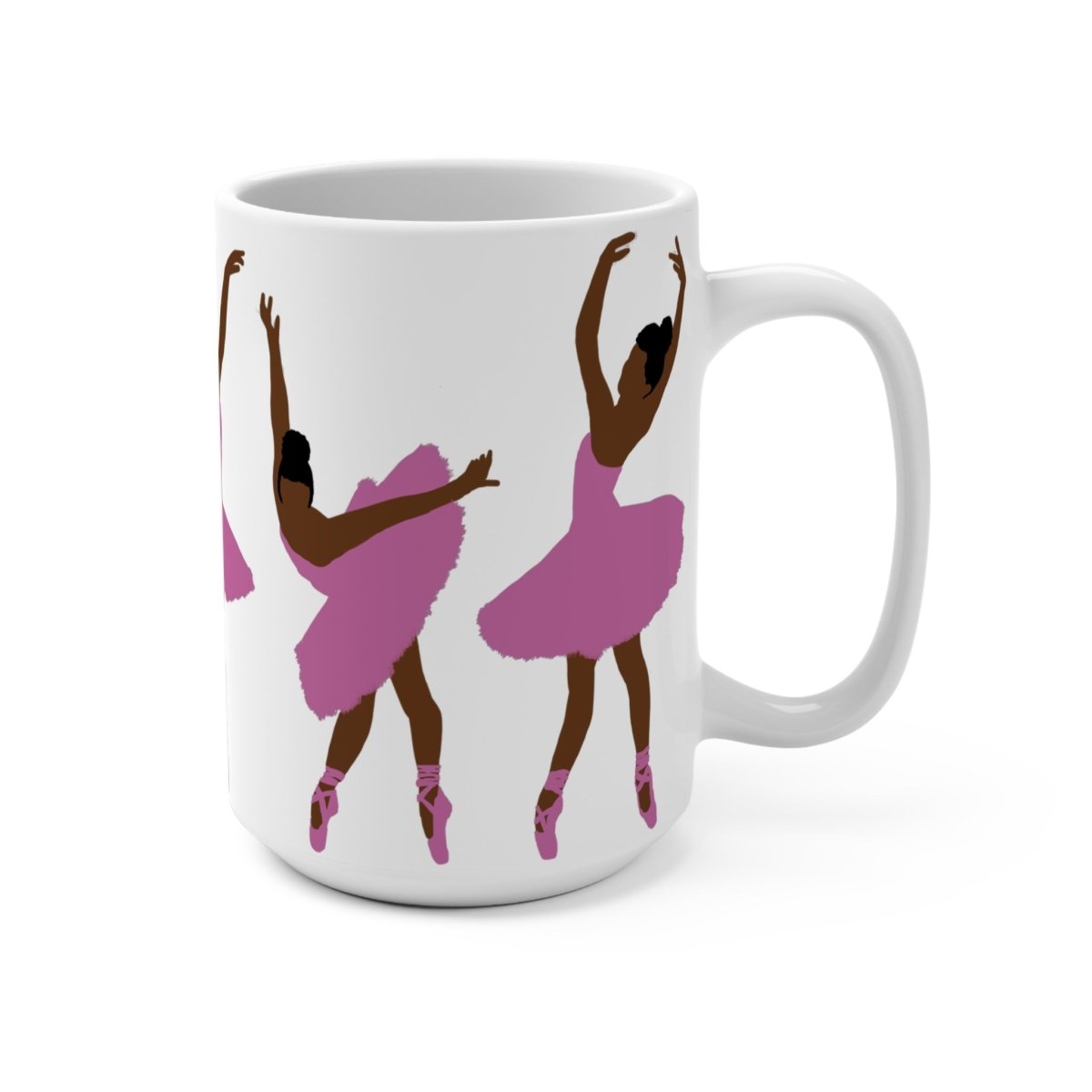 Black Ballerinas in Pink Mug - Afrocentric Art by The Trini Gee