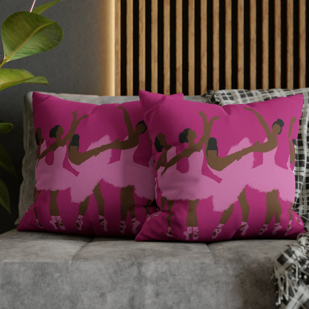 Black Ballerinas Pillow - Afrocentric Art by The Trini Gee