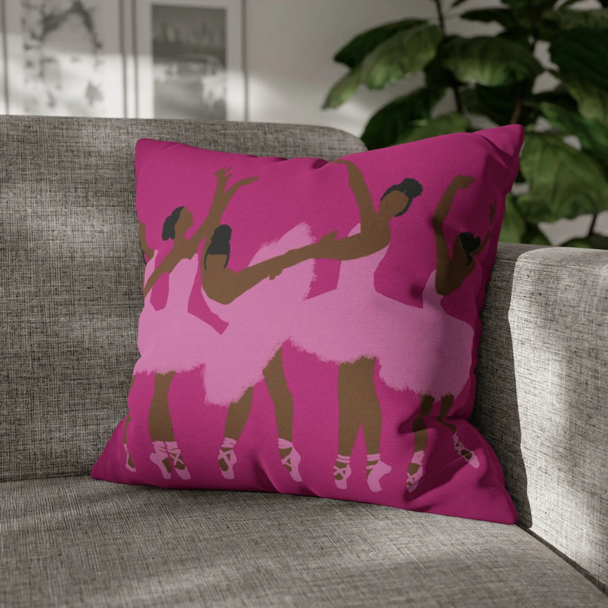 Black Ballerinas Pillow - Afrocentric Art by The Trini Gee