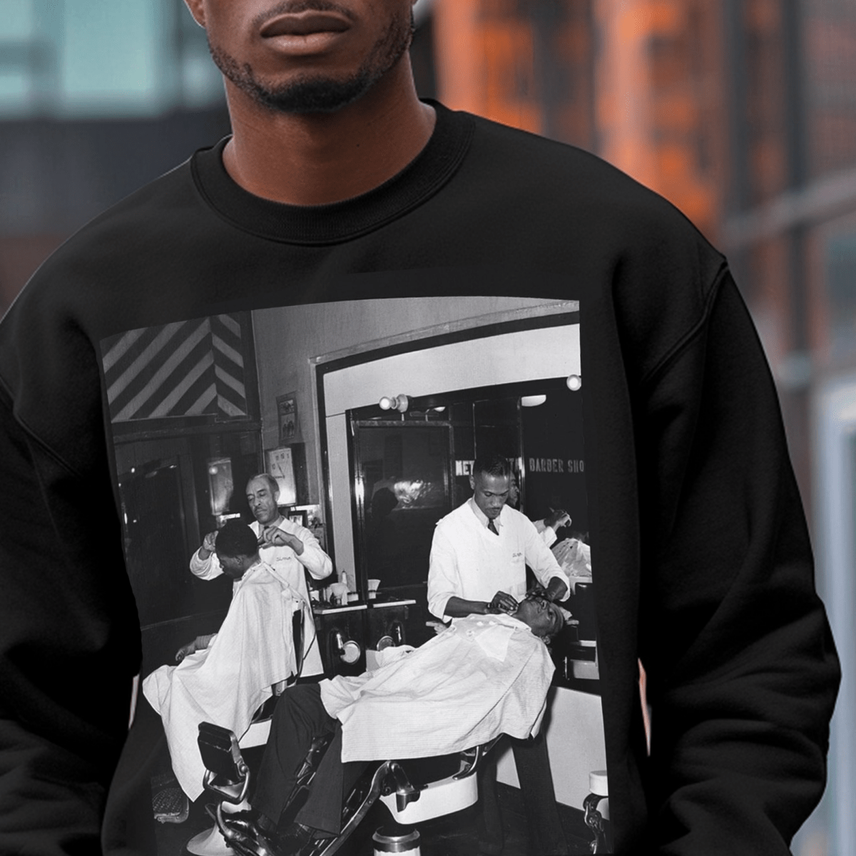 Black Barber Shop Sweatshirt - The Trini Gee
