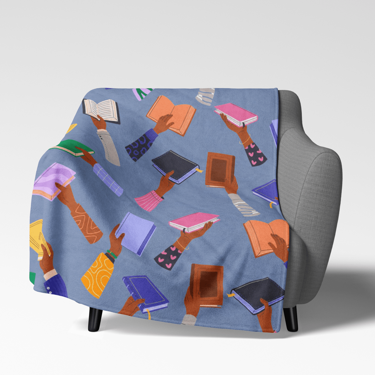 Black Book Lover Throw Blanket - Afrocentric Art by The Trini Gee