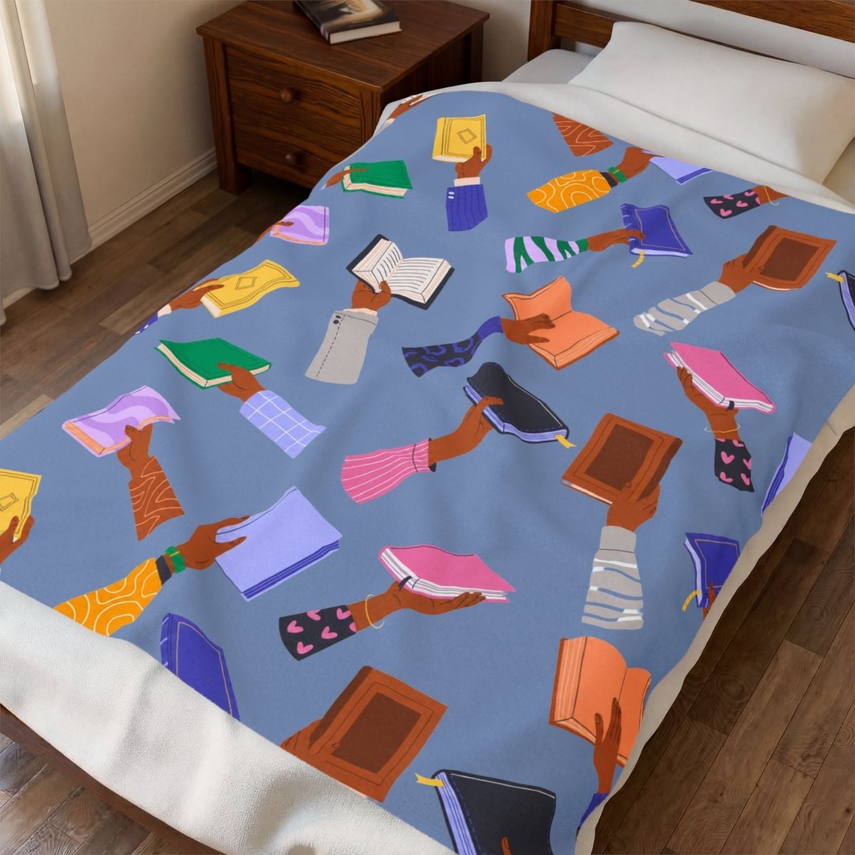 Black Book Lover Throw Blanket - Afrocentric Art by The Trini Gee