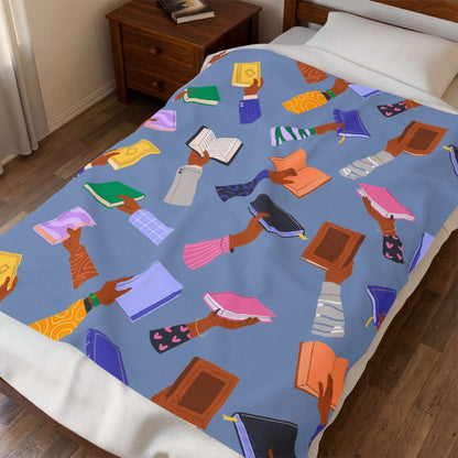 Black Book Lover Throw Blanket - Afrocentric Art by The Trini Gee