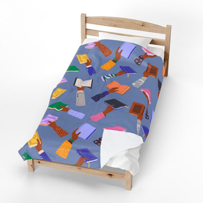 Black Book Lover Throw Blanket - Afrocentric Art by The Trini Gee
