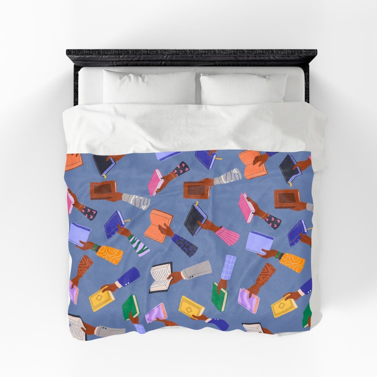 Black Book Lover Throw Blanket - Afrocentric Art by The Trini Gee