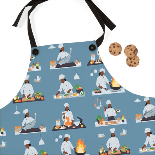 Black Chefs Apron - Afrocentric Art by The Trini Gee