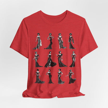 Black Dress Glamour T-shirt - Afrocentric Art by The Trini Gee