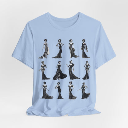 Black Dress Glamour T-shirt - Afrocentric Art by The Trini Gee