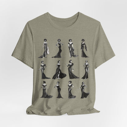 Black Dress Glamour T-shirt - Afrocentric Art by The Trini Gee