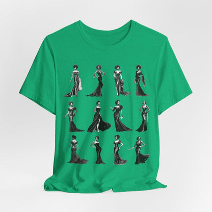 Black Dress Glamour T-shirt - Afrocentric Art by The Trini Gee