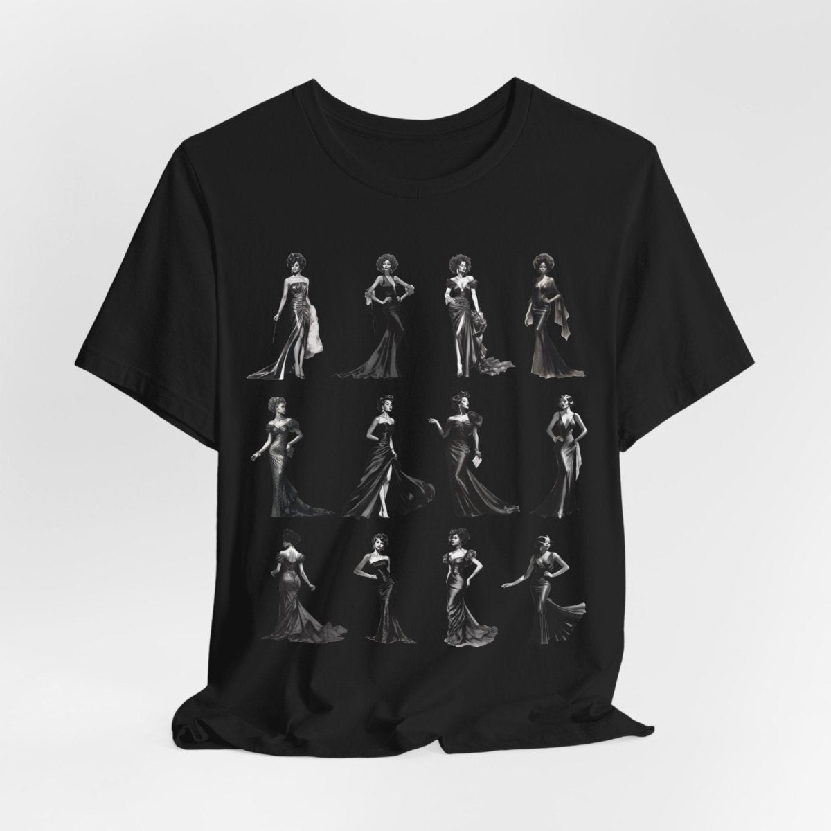 Black Dress Glamour T-shirt - Afrocentric Art by The Trini Gee