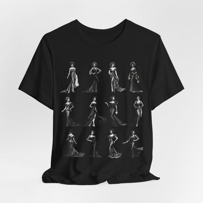 Black Dress Glamour T-shirt - Afrocentric Art by The Trini Gee