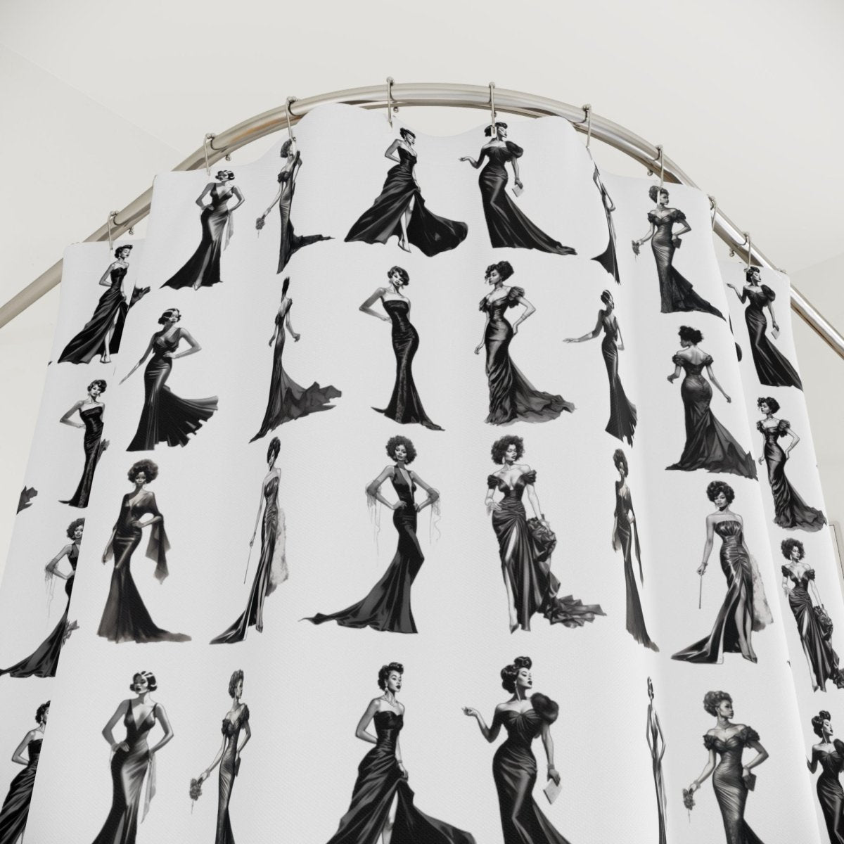 Black Dress Shower Curtain - Afrocentric Art by The Trini Gee