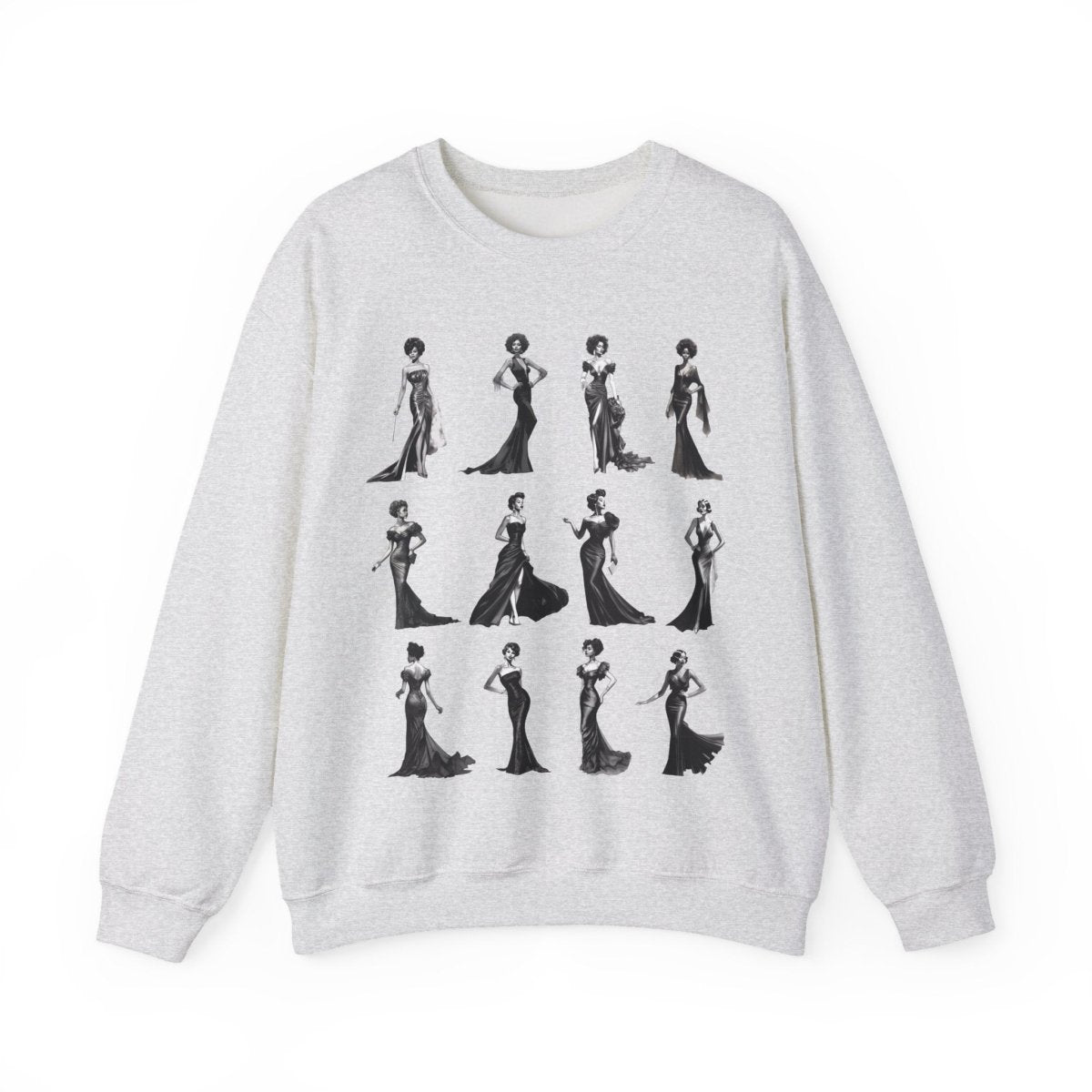 Black Dress Sweatshirt - Afrocentric Art by The Trini Gee