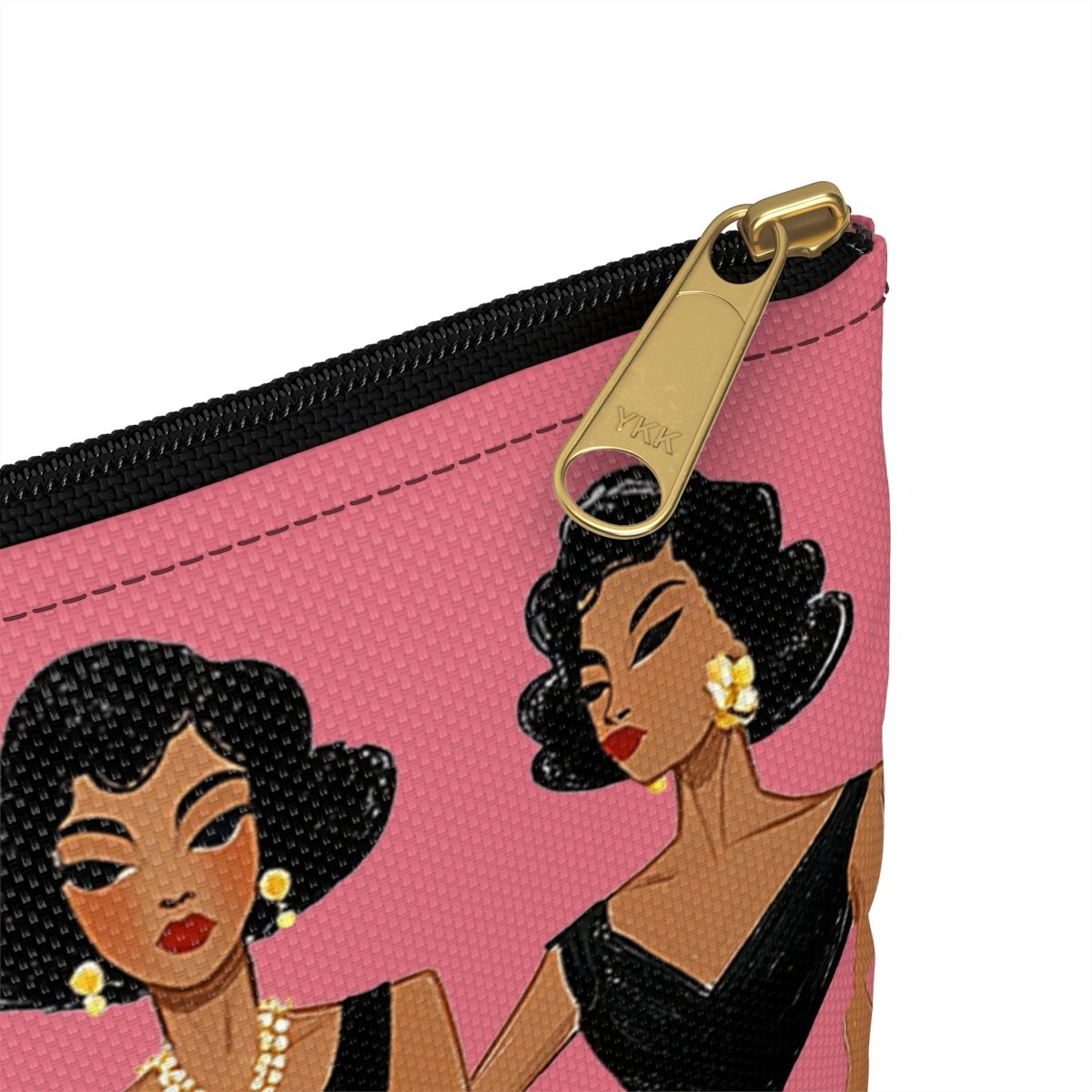 Black Dresses Accessory Pouch - Afrocentric Art by The Trini Gee