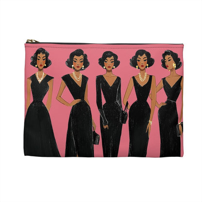 Black Dresses Accessory Pouch - Afrocentric Art by The Trini Gee