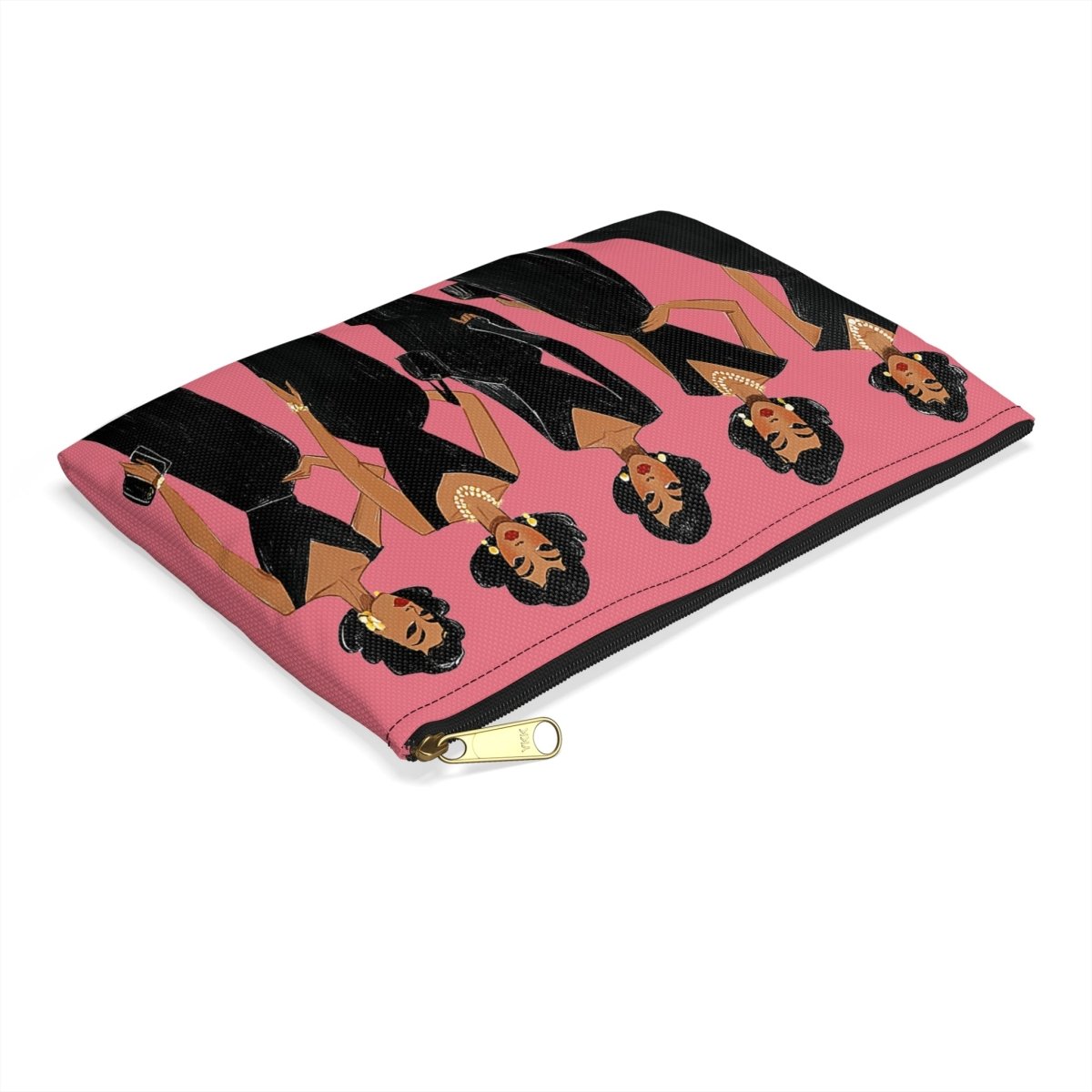 Black Dresses Accessory Pouch - Afrocentric Art by The Trini Gee